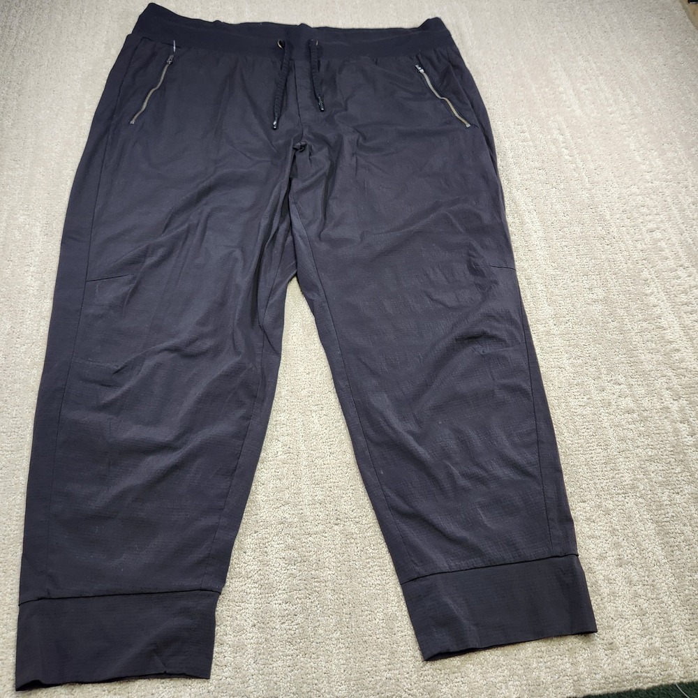 Athleta Pants Women 18 Trekkie Mid Rise Legacy Jogger‎ Black Ripstop Stretch